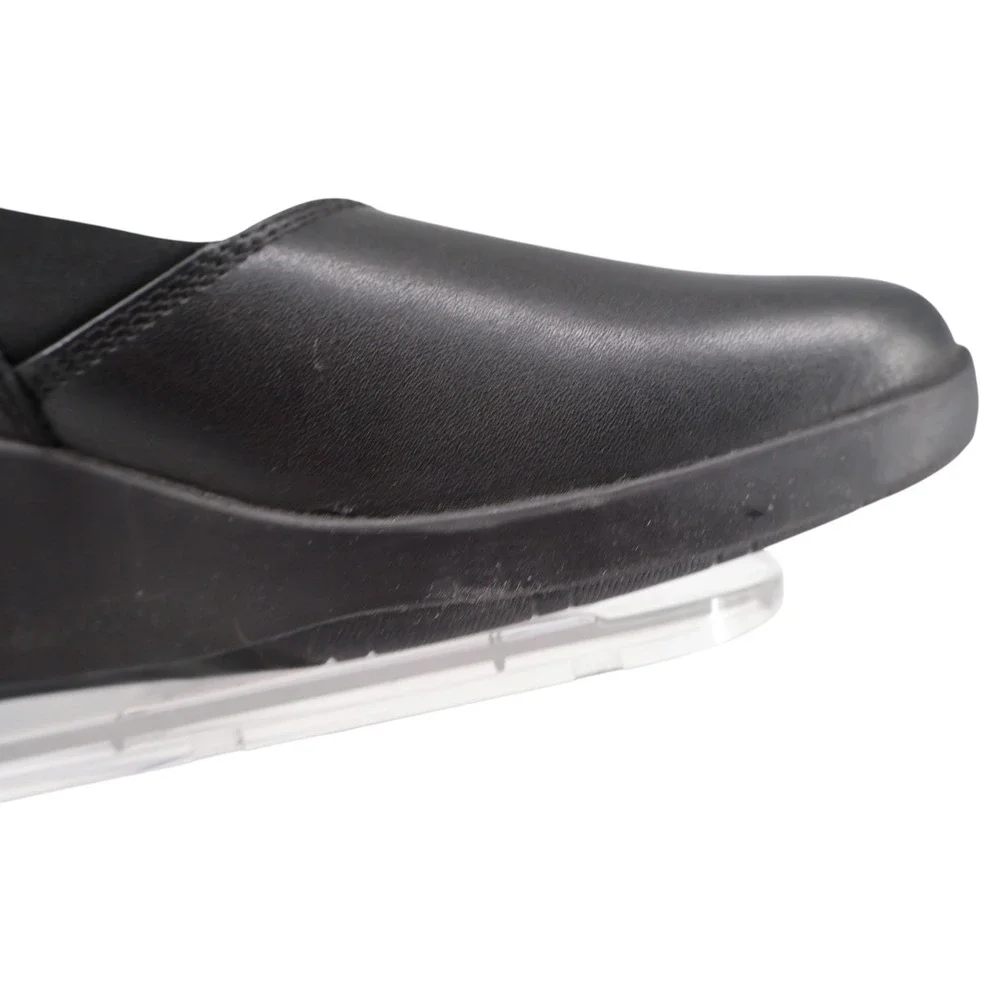 Clarks Collection‎ Suttyn Walk Black Leather Hidden Wedge Slip-On Womens Size 10